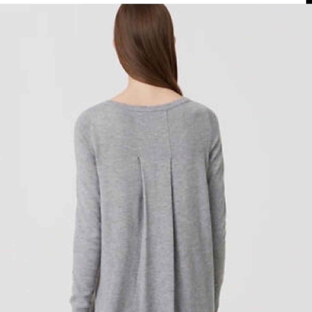 Ann Taylor Winter white pleat & silk back sweater